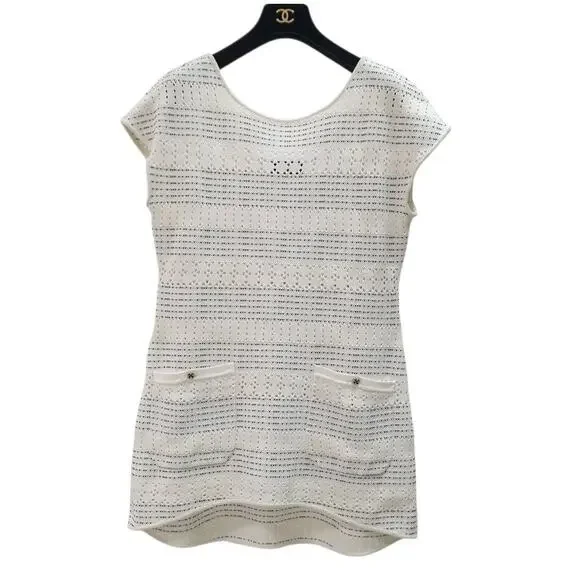 Chanel Dresses | Chanel 2017 Shift Mini Dress Sz.40 | Color: White | Size: 40eu | Lemura's Closet Chanel Dresses | Chanel 2017 Shift Mini Dress Sz.40 | Color: White | Size: 40eu | Lemura's Closet